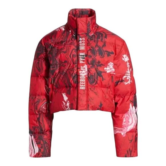PYER MOSS x REEBOK Cropped Red Puffer Parka Streetwear Jacket Coat Mens XL - Picture 6 of 8